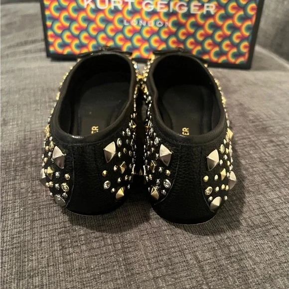 Kurt Geiger London Eagle Ballerina black slip in flats Size 7.5 Us - Picture 3 of 9
